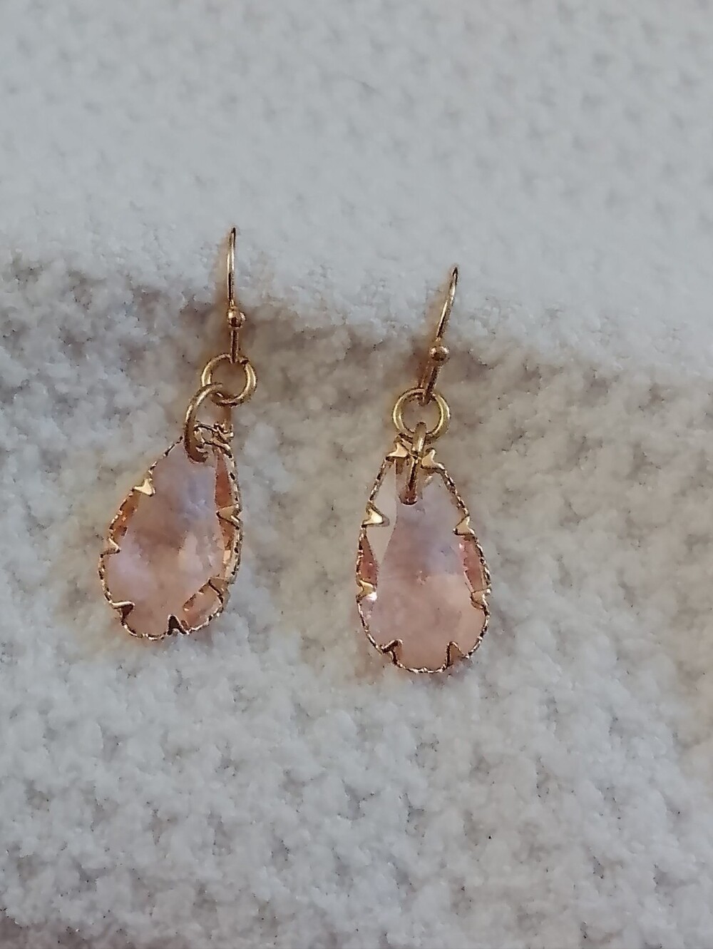 Teardrop Pink Crystal Earrings